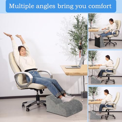 Foot Rest for Under Desk at Work.Multifunctional 3-Tier Foot Stool - color: Dark Grey