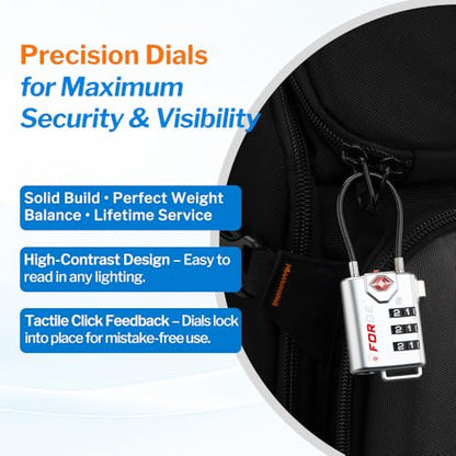 Forge TSA Approved Luggage Locks, Open Alert Cable Lock, 4 Colors, 4 Pack - color: 4 Colors Cable 4 Pack