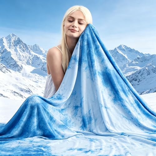 Marchpower Arc-Chill Cooling Blanket for Hot Sleepers King Tie-Dye Blue - color: Tie-dye Blue, size: King 90" X 108"