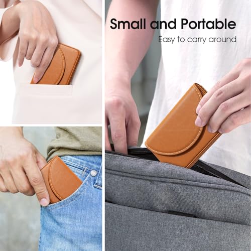 MaxGear Business Card Holder, PU Leather Business Card Case, Light Coffee - color: Light Coffee