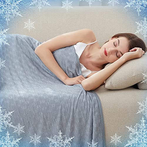 AmyHomie Cooling Blanket for Hot Sleepers,Lightweight Summer Queen Size - color: Grey, size: Queen 90x90