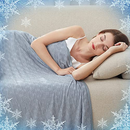 AmyHomie Cooling Blanket for Hot Sleepers,Lightweight Summer Queen Size - color: Grey, size: Queen 90x90
