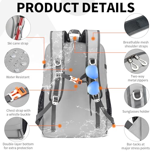 Lightweight Foldable 35L Everyday Backpack, Packable Daypack (Grey) - color: 35l-grey