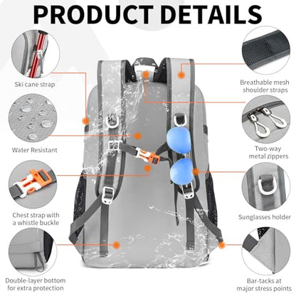 Lightweight Foldable 35L Everyday Backpack, Packable Daypack (Grey) - color: 35l-grey