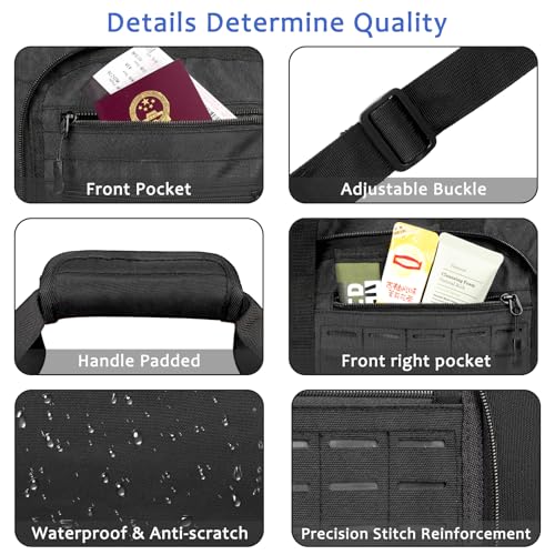 Goloni 65L Foldable Duffle Bag for Travel, Large Durable Travel Duffel Bag - color: All Black, size: 65L