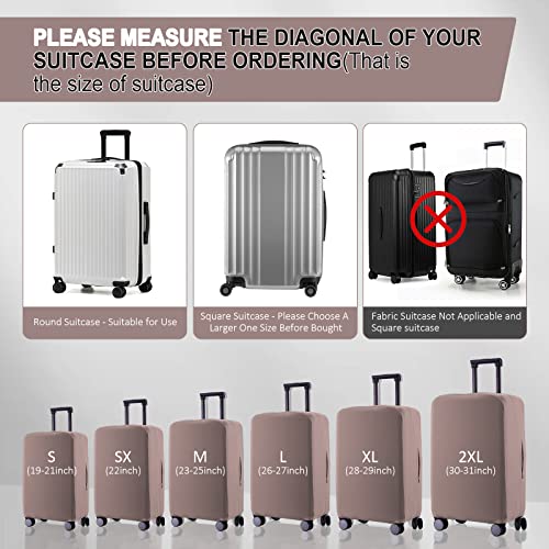 Travel Luggage Cover Suitcase Protector Scratch-Resistant Fit 19-31 Inch, Not Included Suitcase (Khaki, S(19-21 inch)) - color: Khaki, size: 19-21 inch