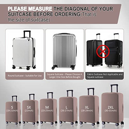 Travel Luggage Cover - Scratch-Resistant Fit 19-31 Inch Suitcase Protector (Khaki, M(24-25 inch)) - color: Khaki, size: 24-25 inch