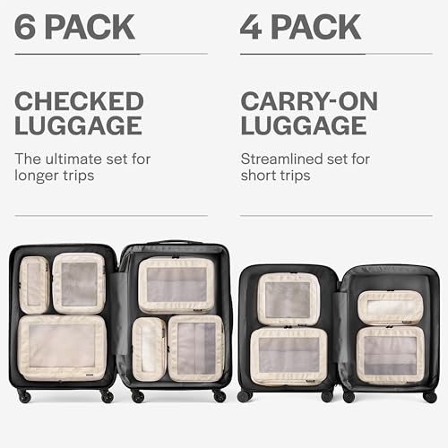Aerotrunk Compression Packing Cubes for Travel, 4-Pack, Beige - color: Beige, size: 4-Pack