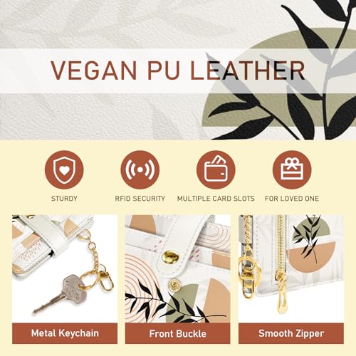 Jogjam Abstract Boho Leaves Rfid Women Wallet, Small Credit Card Holder - color: Boho Leaves