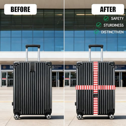 Nuxovilar Luggage Straps Set for Suitcase 1.96x90.5in Polyester - color: CC01456, size: 1.96"x90.5"