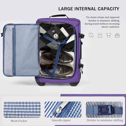 30" Expandable 15% Rolling Duffle Bag w/Wheels and Handle - color: 30''-Purple, size: 30in