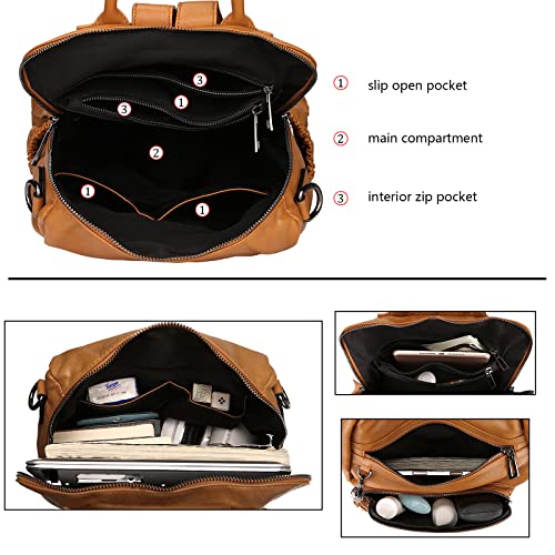 Uromee Travel Backpack Purse Women Vegan Leather Tassel Shoulder Bag - color: 0243 Yellow