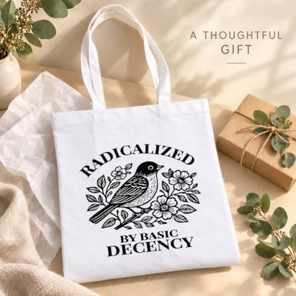 Funny Canvas Tote Bag, Reusable Playful Shoulder Bag, Whimsical Carryall for Shopping Commute Beach - color: Bird