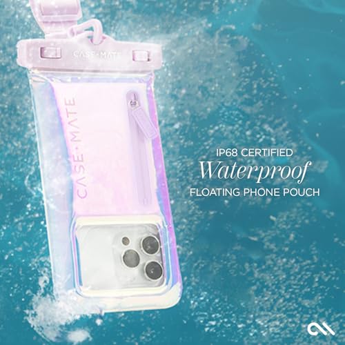 Case-Mate Soap Bubble IP68 Waterproof Large Phone Pouch - Iridescent - color: Iridescent w/ Zip Pocket