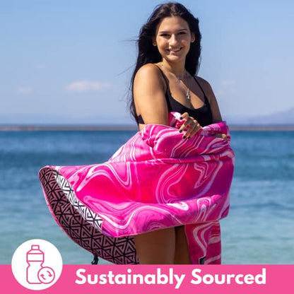 ECCOSOPHY Microfiber Beach Towel - Quick Dry, Sand Free and Oversized 71x35 - color: Bahamas