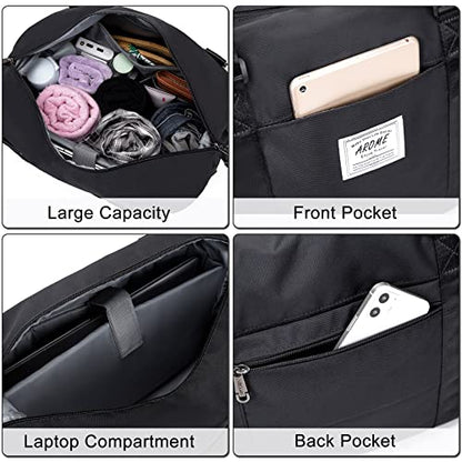 AROME Weekender Bags for Women, Travel Duffel Bag Overnight Weekend Bag - color: Black