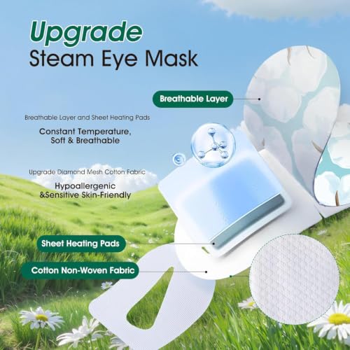 AROIC 24 Pack Steam Eye Masks Disposable, Self Heating Eye Mask for Women - color: Unscented/Lavender/Rose/Chamomile, size: 1 Count (Pack of 24)