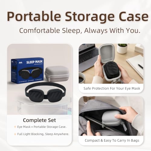 CLOZIA Sleep Mask for Men, 3D Blackout Eye Mask for Travel Sleeping - color: Deep Black