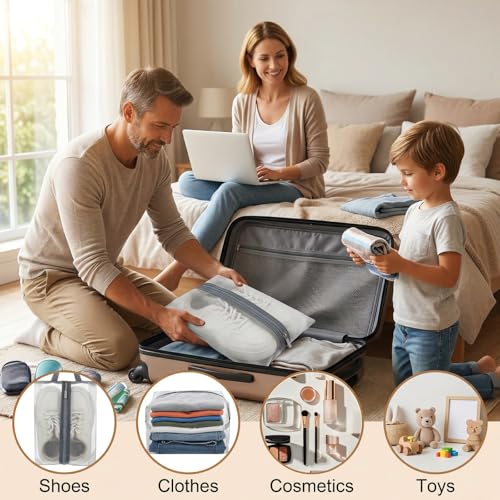 2 Pack Travel Shoe Bags, Waterproof Shoe Bag for Gym, Portable Boots Organizer with Zipper for Men & Women
