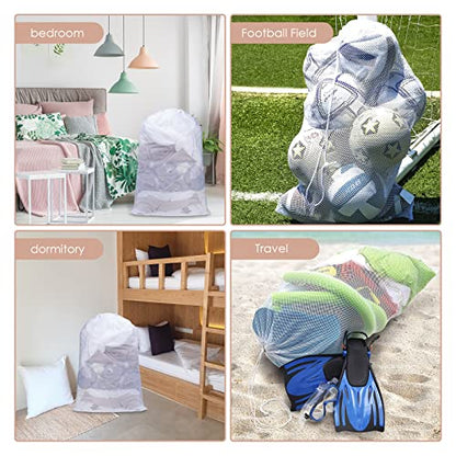 Meowoo 2Pcs Large Mesh Laundry Bag, 27×36inch - color: White-2pcs, size: 27x36 inch