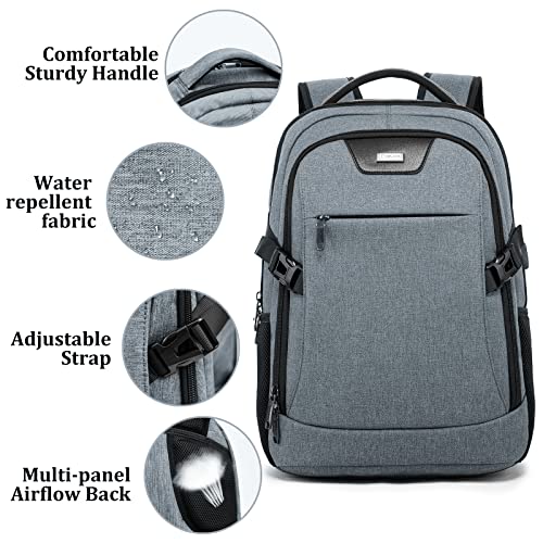 DUSLANG Travel Work Laptop Backpack With USB Charging Port Fits 15.6 15 14 13 Inch Laptop and Notebook Business Anti Theft College Computer Bag Back Pack for Women Men - Dark grey - color: Dark Gray
