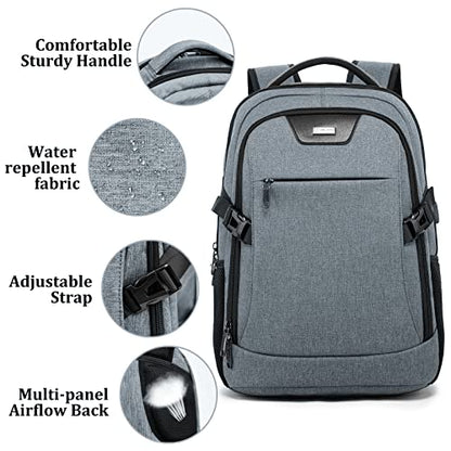 DUSLANG Travel Work Laptop Backpack With USB Charging Port Fits 15.6 15 14 13 Inch Laptop and Notebook Business Anti Theft College Computer Bag Back Pack for Women Men - Dark grey - color: Dark Gray