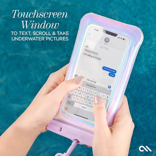 Case-Mate Soap Bubble IP68 Waterproof Large Phone Pouch - Iridescent - color: Iridescent w/ Zip Pocket
