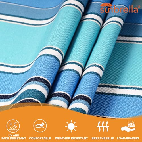 Lazy Daze 12 FT Sunbrella Quilted Hammock, Non-Fading Double Hammock - color: Dolce Oasis