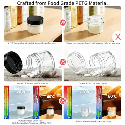 4 Pack 1 oz Travel Size Containers Leak-proof for Toiletries, Black - color: Black-1 oz