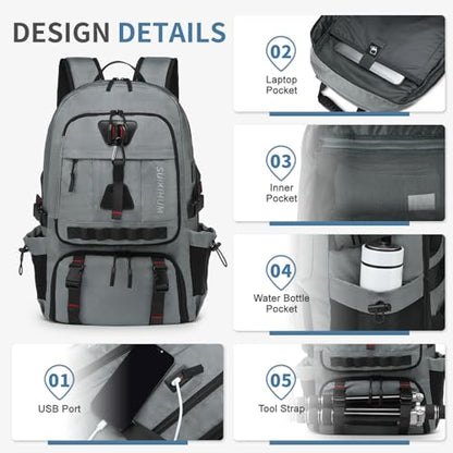 Travel Backpack with Shoe Compartment 35L TSA Carry on Fits 18.4" - color: Standard Grey