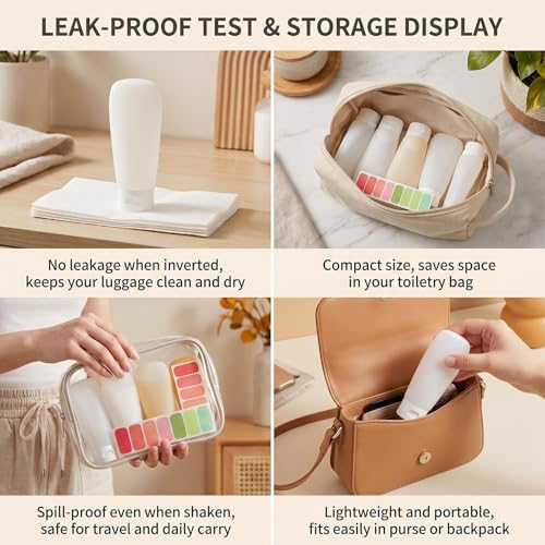 6 Pack 60ml/2oz Frosted Clear Travel Squeeze Tubes, PE Flip Cap Refillable Empty Toiletry Containers with Label Stickers for Toothpaste, Facial Cleanser, Hand Cream - size: 60ML/2oz
