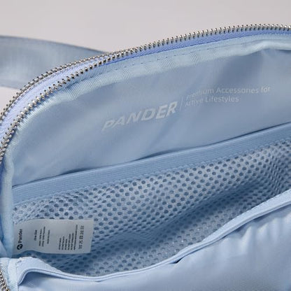 Pander Nylon Fanny Pack Belt Bag for Women with 5 Zipper Pockets - color: Windmill Blue