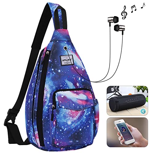 Backpack Sling for Women Anti-Water Crossbody Bag Inclined Adjustable Pack - color: Galaxy
