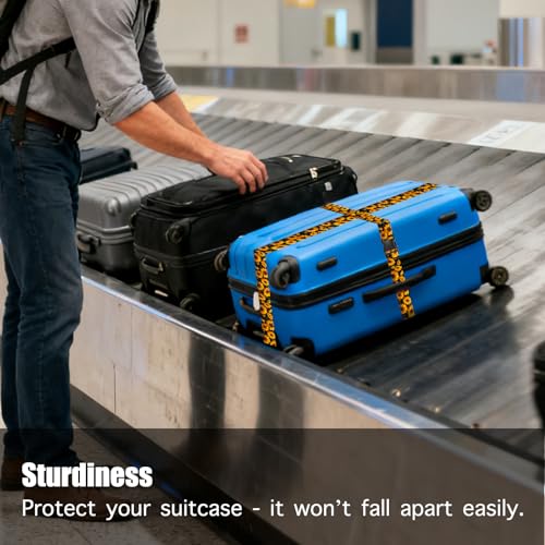 Nuxovilar Luggage Straps Set for Suitcase 1.96x90.5in Polyester - color: YMi04299, size: 1.96"x90.5"