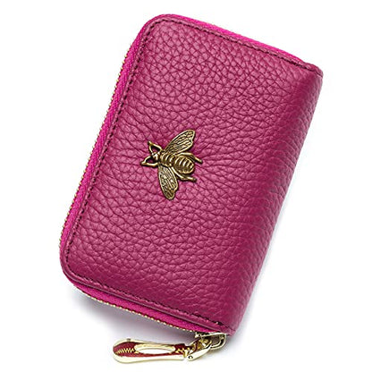 imeetu RFID Credit Card Holder, Small Card Wallet Women, Leather Card Case - color: Lite - Fuchsia, size: Lite