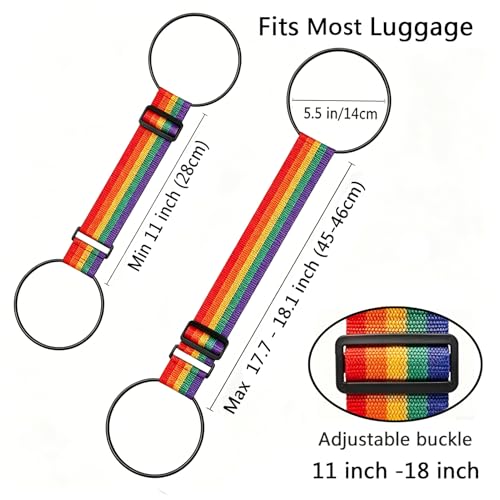 Luggage Straps for Suitcases, Luggage Connector Belt Strap Grey | Adjustable Luggage Attachment Strap, Elastic Loop, Handbag Backpack Fixing Belt for Suitcase Handle 2 grey - color: 2 Grey