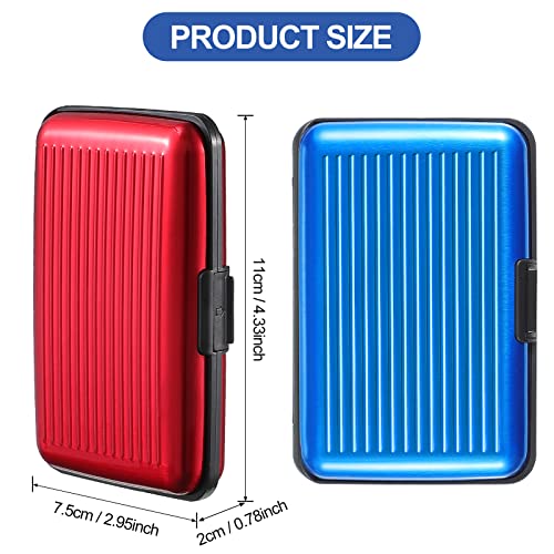 BBTO 2 Pack Slim Rfid Blocking Aluminum Credit Card Holders,Red, Blue - color: Red, Blue