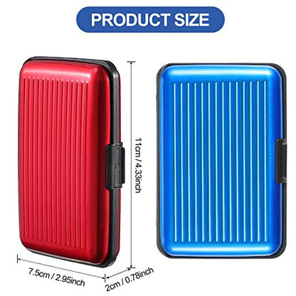 BBTO 2 Pack Slim Rfid Blocking Aluminum Credit Card Holders,Red, Blue - color: Red, Blue