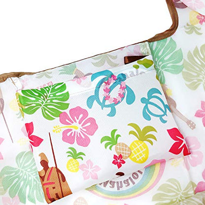 allydrew Large Foldable Tote Nylon Reusable Grocery Bags, Hawaiian Fun - color: Hawaiian Fun