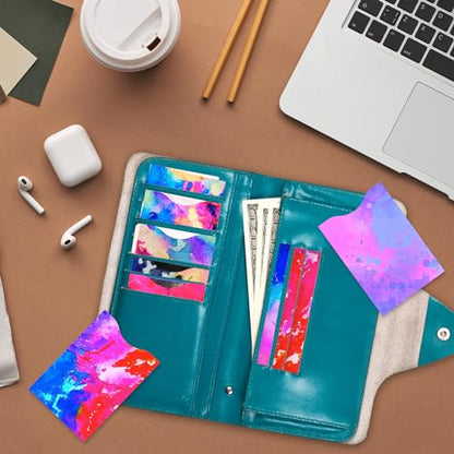RFID Blocking Sleeves (10 RFID Blocking Sleeves, 10 Unique Designs) Identity Theft Protection Travel Case Set (Splendid Printing - color: Splendid Printing