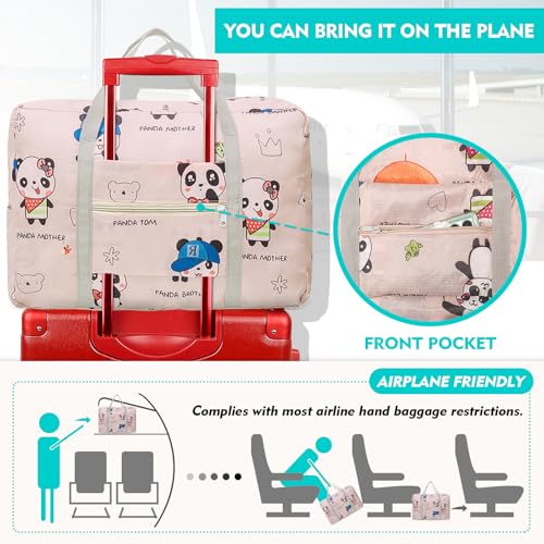 Travel Bag Carry on Duffel Bag Foldable Luggage Spirit Airlines Personal Item Bag Sports Gym Bags Weekender Overnight Bag Nylon Travel Duffel for Women (Panda) - color: Panda