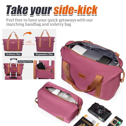 Cosbarn Luggage Sets Hardshell 5 Piece Durable Suitcases with Wheels - color: Burgundy