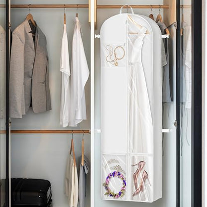 Simple Houseware 70" Long, 8" Depth Wedding Dress Garment Bag with Pockets - size: 70-Inch Long w/ Pocket, Single