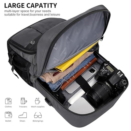 WITZMAN Carry on Travel Backpack for Men Nylon Business Laptop Backpack - color: Silvery Grey