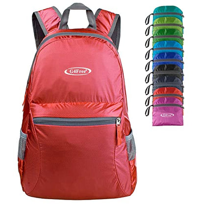 G4Free 20L Small Packable Travel Hiking Backpack for Men Women - color: Red, size: 20L