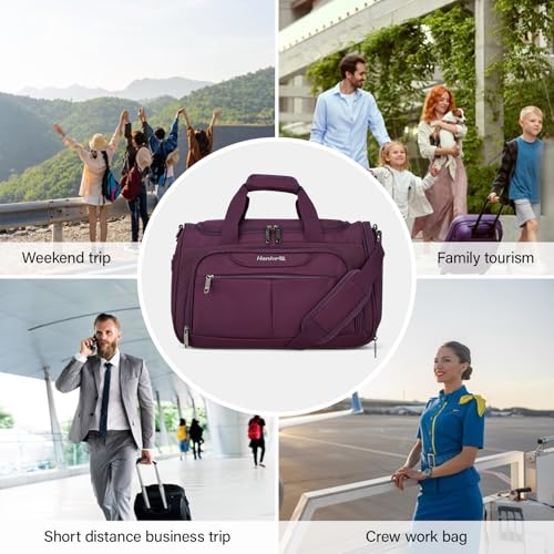 Hanke Small Underseat Carry On Luggage Bags for Travel with 10 Pockets. - color: Purple, size: Underseat Carry-On