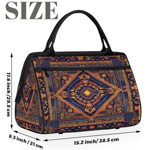 Carpet Pattern Weekender Overnight Bag for Women Travel Gym Sport - color: D 005