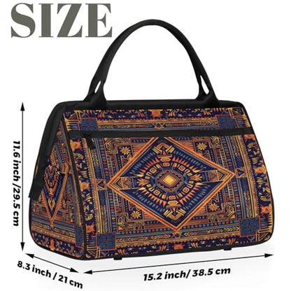 Carpet Pattern Weekender Overnight Bag for Women Travel Gym Sport - color: D 005