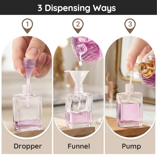 Segbeauty 0.5oz 20pcs Bulk Glass Spray Bottles for Travel, Golden Silver Cap Perfume Refiilable Bottles Empty, 15ml Fine Mist Travel Cologne Atomizer Fragrance Bottle, Mini Portable Liquid Sprayer - color: Clear-Golden+Silver, style: 0.5oz 20pcs