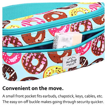 HotStyle 521s Fashion Fanny Pack Small Hiking Waist Bag, 8.0"x2.5"x4.3" - color: S021E, Donuts